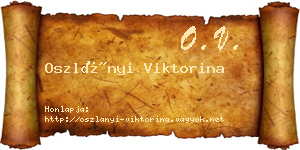 Oszlányi Viktorina névjegykártya